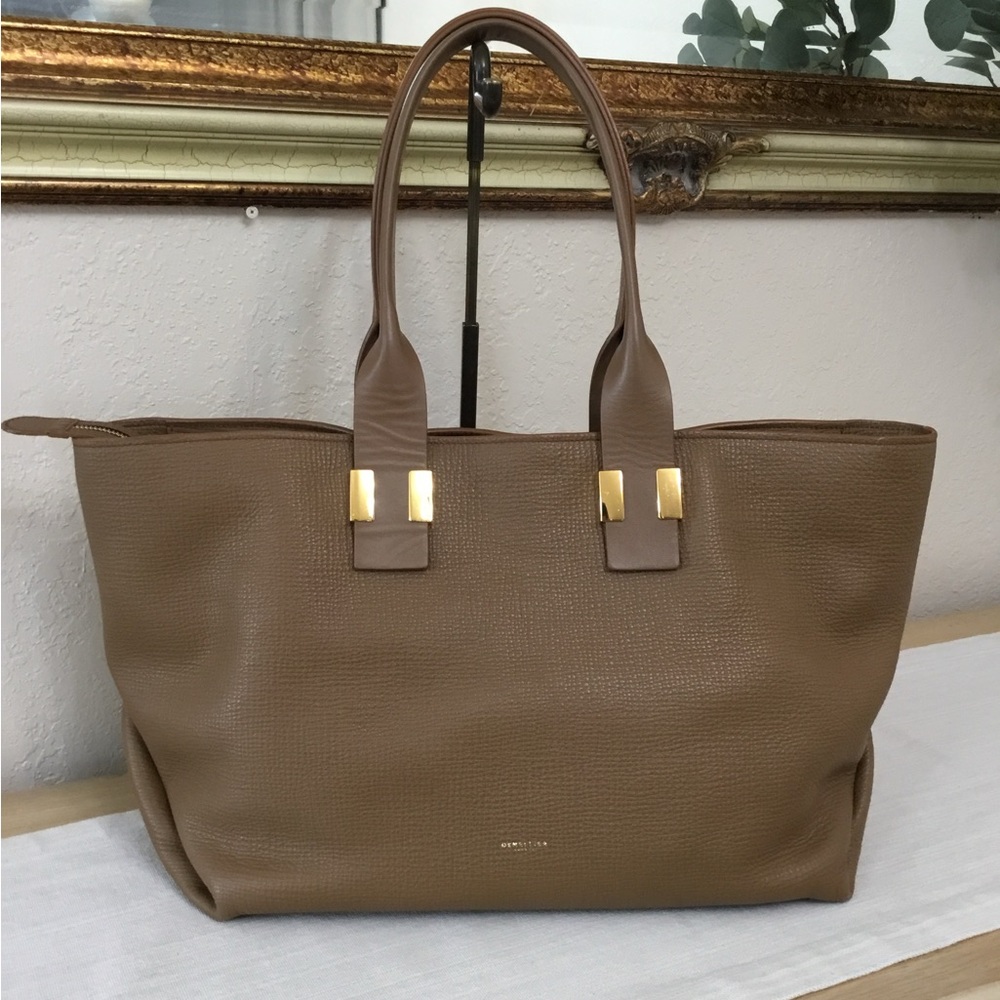DeMellier Brown Leather Tote with Gold Hardware